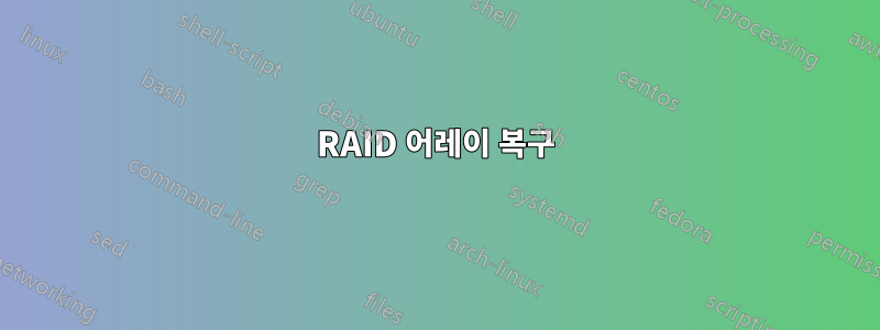 RAID 어레이 복구