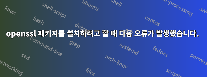 openssl 패키지를 설치하려고 할 때 다음 오류가 발생했습니다.