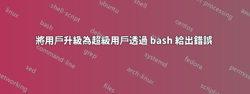 將用戶升級為超級用戶透過 bash 給出錯誤