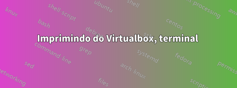 Imprimindo do Virtualbox, terminal