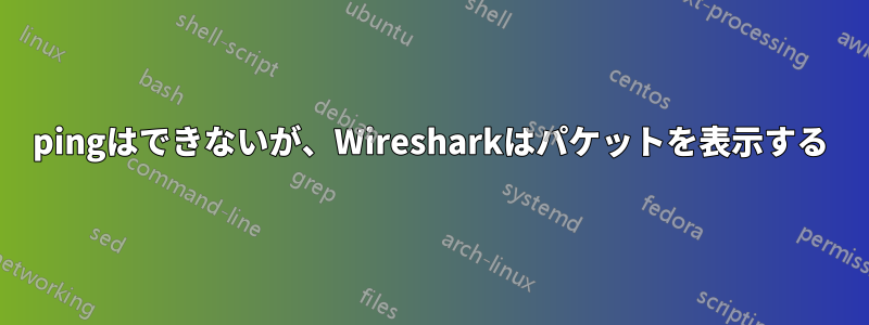 pingはできないが、Wiresharkはパケットを表示する