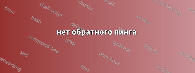 нет обратного пинга