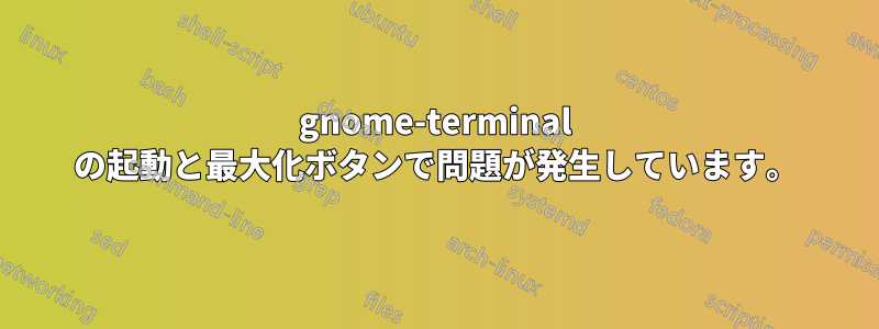 gnome-terminal の起動と最大化ボタンで問題が発生しています。