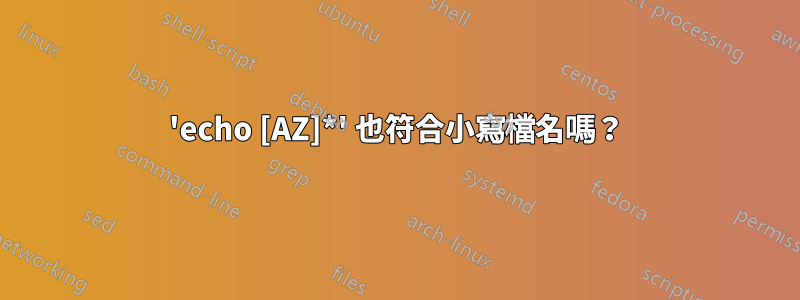 'echo [AZ]*' 也符合小寫檔名嗎？