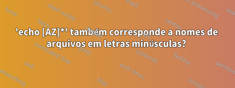 'echo [AZ]*' também corresponde a nomes de arquivos em letras minúsculas?