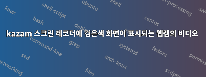 kazam 스크린 레코더에 검은색 화면이 표시되는 웹캠의 비디오