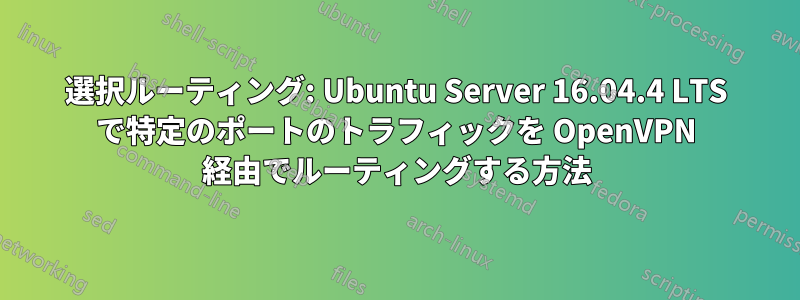 選択ルーティング: Ubuntu Server 16.04.4 LTS で特定のポートのトラフィックを OpenVPN 経由でルーティングする方法