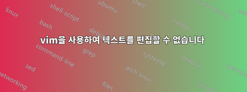 vim을 사용하여 텍스트를 편집할 수 없습니다