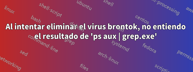 Al intentar eliminar el virus brontok, no entiendo el resultado de 'ps aux | grep.exe'