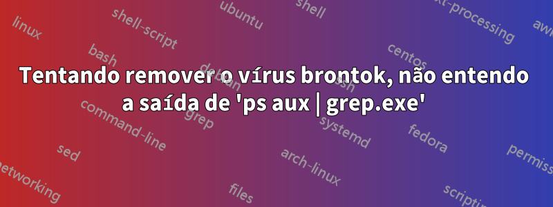 Tentando remover o vírus brontok, não entendo a saída de 'ps aux | grep.exe'