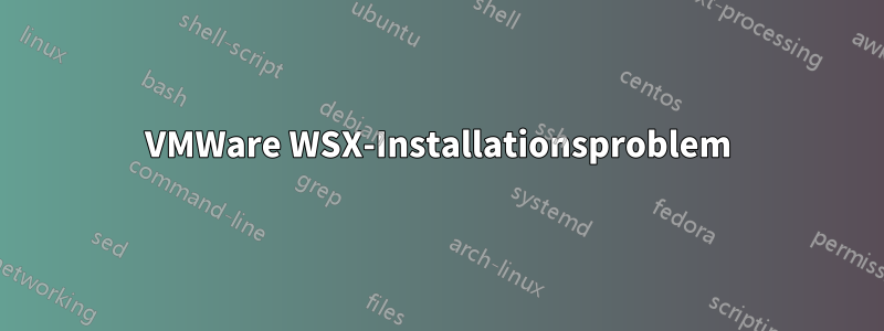 VMWare WSX-Installationsproblem