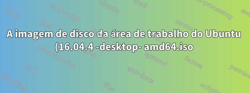 A imagem de disco da área de trabalho do Ubuntu (16.04.4 -desktop- amd64.iso) não pôde ser aberta