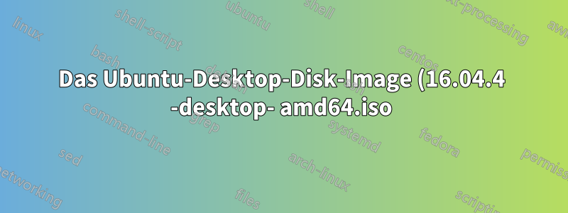 Das Ubuntu-Desktop-Disk-Image (16.04.4 -desktop- amd64.iso) konnte nicht geöffnet werden