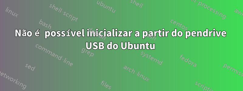 Não é possível inicializar a partir do pendrive USB do Ubuntu