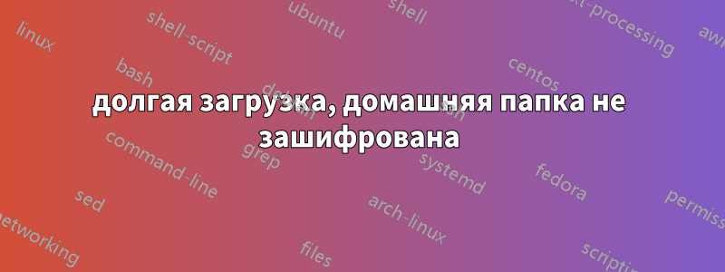 долгая загрузка, домашняя папка не зашифрована