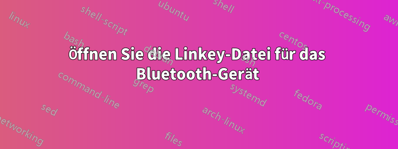 Öffnen Sie die Linkey-Datei für das Bluetooth-Gerät