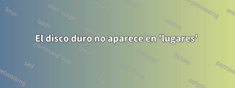 El disco duro no aparece en 'lugares'