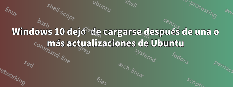 Windows 10 dejó de cargarse después de una o más actualizaciones de Ubuntu