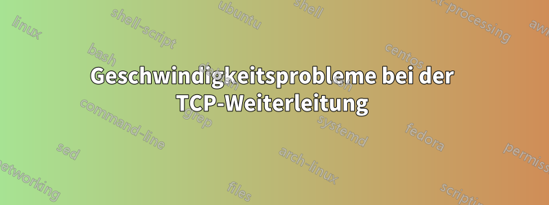 Geschwindigkeitsprobleme bei der TCP-Weiterleitung