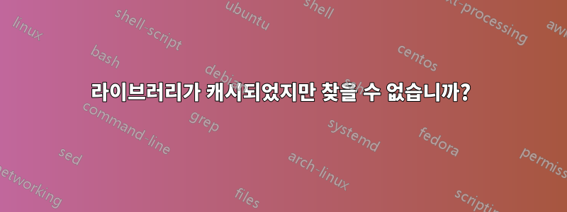 라이브러리가 캐시되었지만 찾을 수 없습니까?