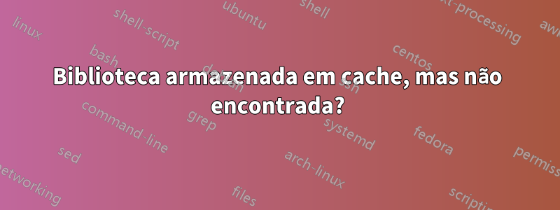 Biblioteca armazenada em cache, mas não encontrada?