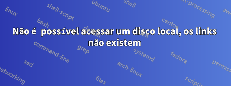 Não é possível acessar um disco local, os links não existem