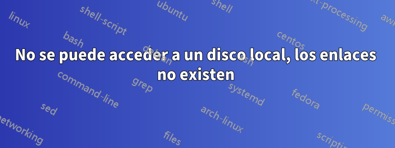 No se puede acceder a un disco local, los enlaces no existen