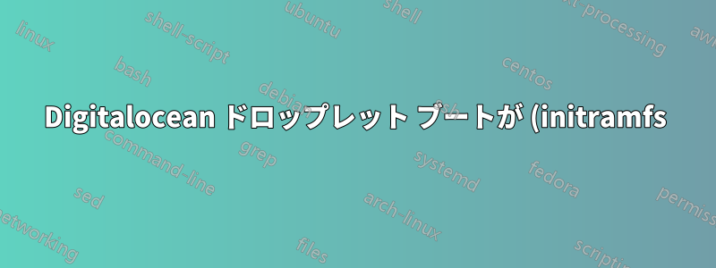 Digitalocean ドロップレット ブートが (initramfs) プロンプト/busybox にドロップする