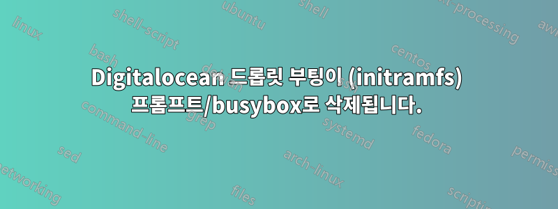 Digitalocean 드롭릿 부팅이 (initramfs) 프롬프트/busybox로 삭제됩니다.