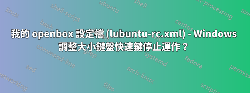 我的 openbox 設定檔 (lubuntu-rc.xml) - Windows 調整大小鍵盤快速鍵停止運作？