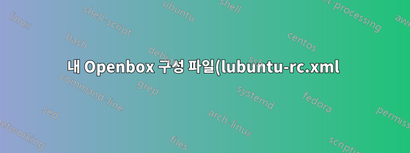 내 Openbox 구성 파일(lubuntu-rc.xml) - Windows 크기 조정 키보드 단축키가 작동을 멈췄나요?