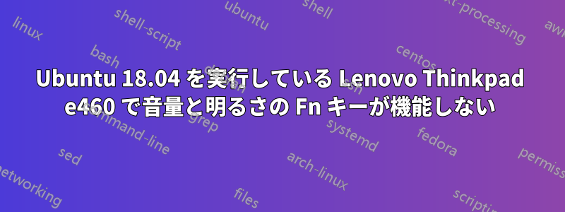 Ubuntu 18.04 を実行している Lenovo Thinkpad e460 で音量と明るさの Fn キーが機能しない