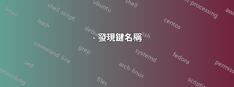 0 - 發現鍵名稱
