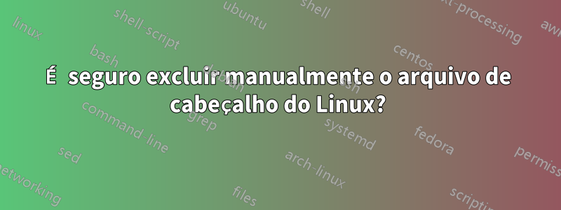 É seguro excluir manualmente o arquivo de cabeçalho do Linux?