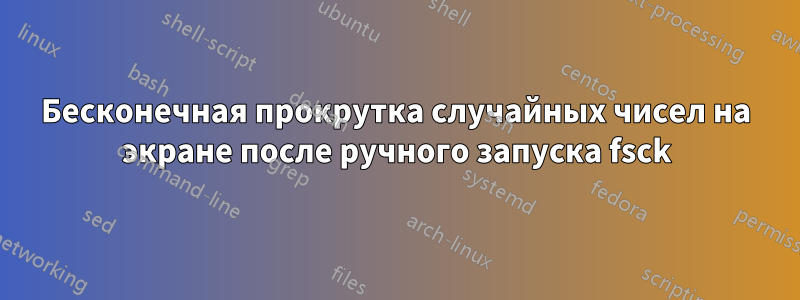 Бесконечная прокрутка случайных чисел на экране после ручного запуска fsck
