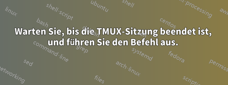 Warten Sie, bis die TMUX-Sitzung beendet ist, und führen Sie den Befehl aus.