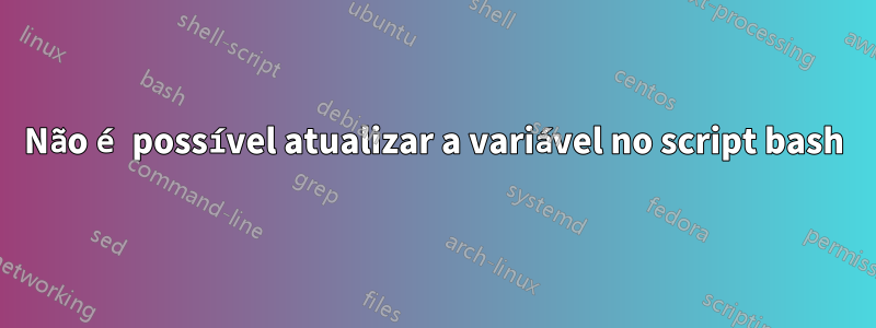 Não é possível atualizar a variável no script bash