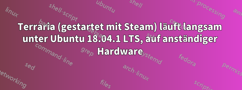 Terraria (gestartet mit Steam) läuft langsam unter Ubuntu 18.04.1 LTS, auf anständiger Hardware