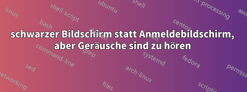 schwarzer Bildschirm statt Anmeldebildschirm, aber Geräusche sind zu hören