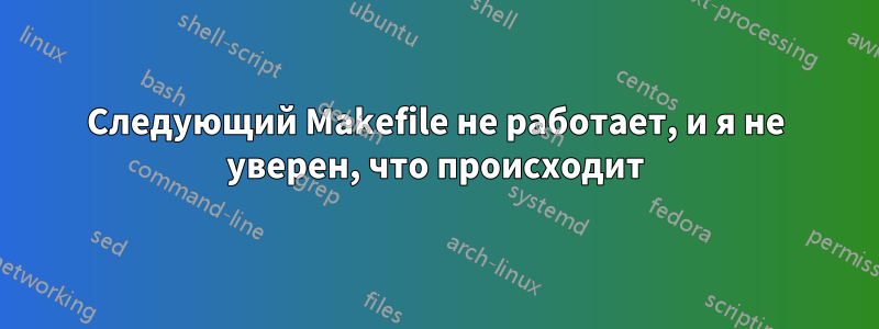 Следующий Makefile не работает, и я не уверен, что происходит