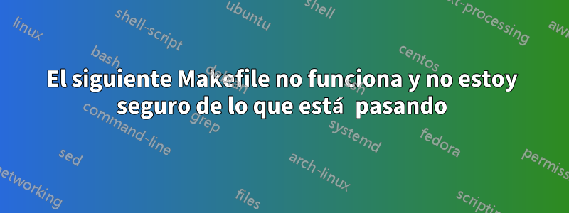 El siguiente Makefile no funciona y no estoy seguro de lo que está pasando