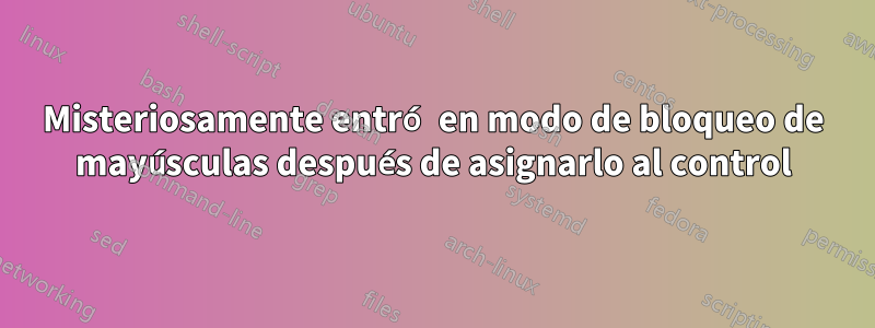 Misteriosamente entró en modo de bloqueo de mayúsculas después de asignarlo al control
