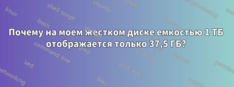 Почему на моем жестком диске емкостью 1 ТБ отображается только 37,5 ГБ?