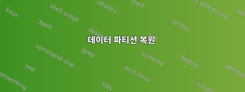 데이터 파티션 복원