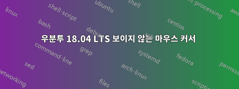 우분투 18.04 LTS 보이지 않는 마우스 커서