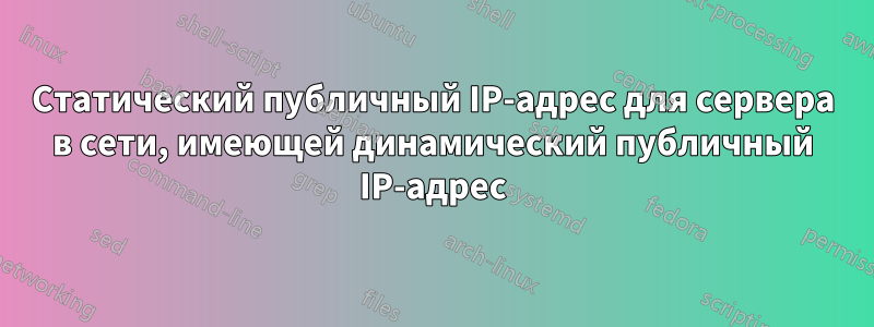 Статический публичный IP-адрес для сервера в сети, имеющей динамический публичный IP-адрес