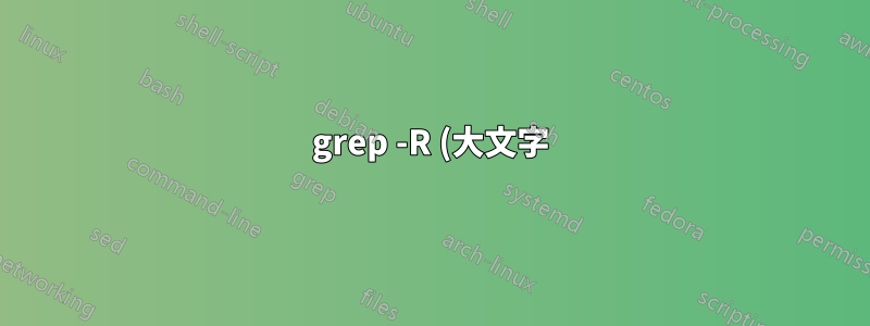 grep -R (大文字) と -r (小文字) の違い