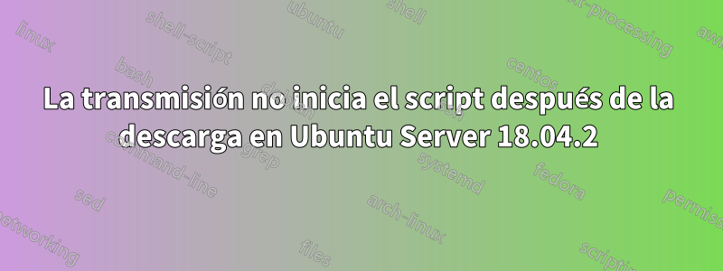 La transmisión no inicia el script después de la descarga en Ubuntu Server 18.04.2