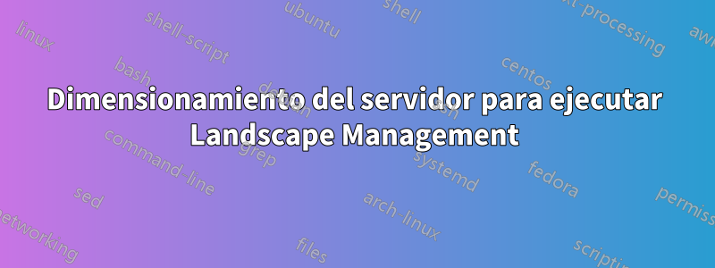 Dimensionamiento del servidor para ejecutar Landscape Management