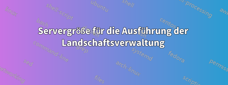 Servergröße für die Ausführung der Landschaftsverwaltung